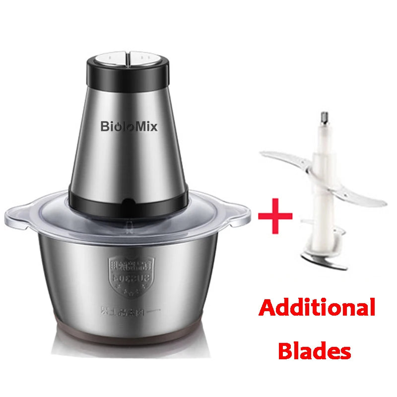 Biolomix Two Speed 500W Stainless Steel Chopper Meat Grinder Mincer