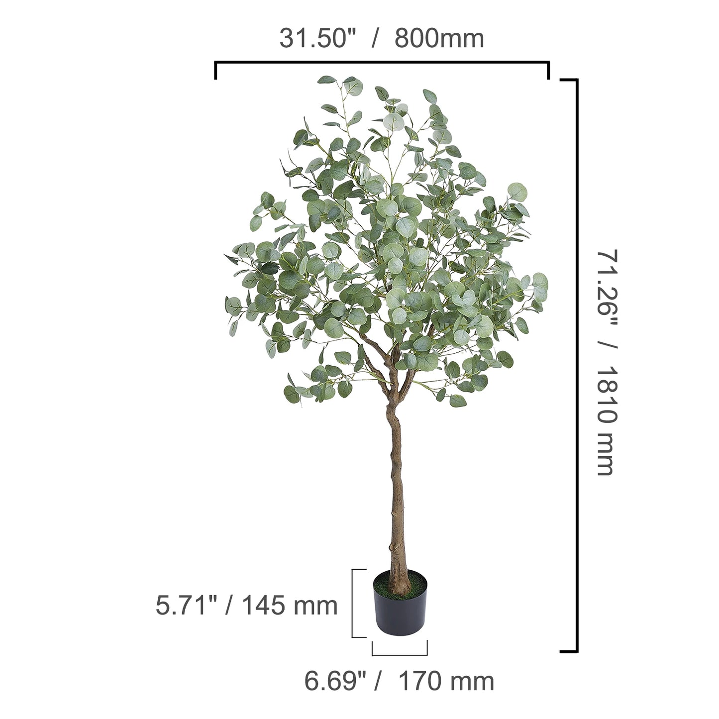 SucceBuy Artificial Olive Tree Tall Faux Plant Anti Tip Tilt Protection
