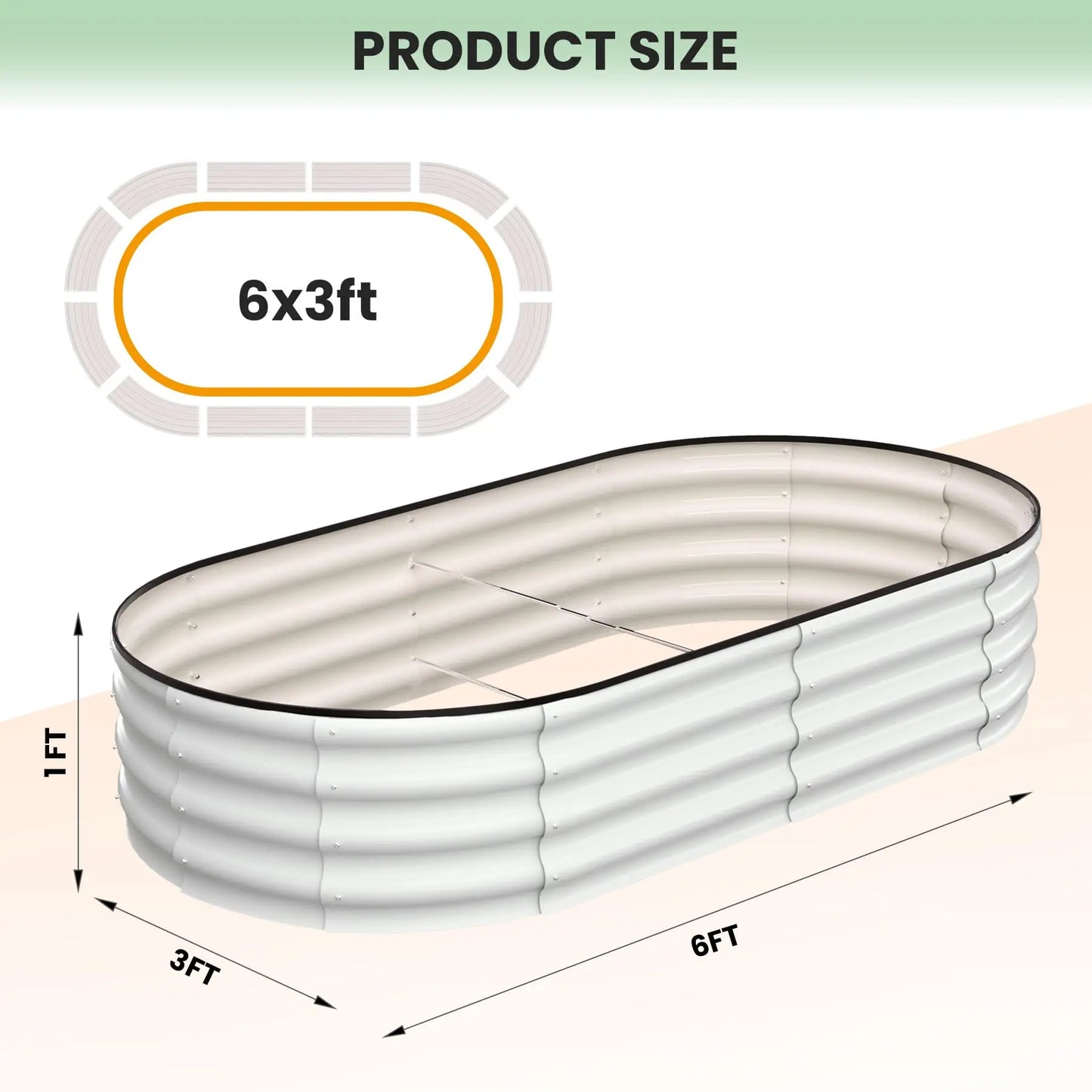 HiMISS Galvanized Steel Raised Garden Bed 2 Pack Open Base