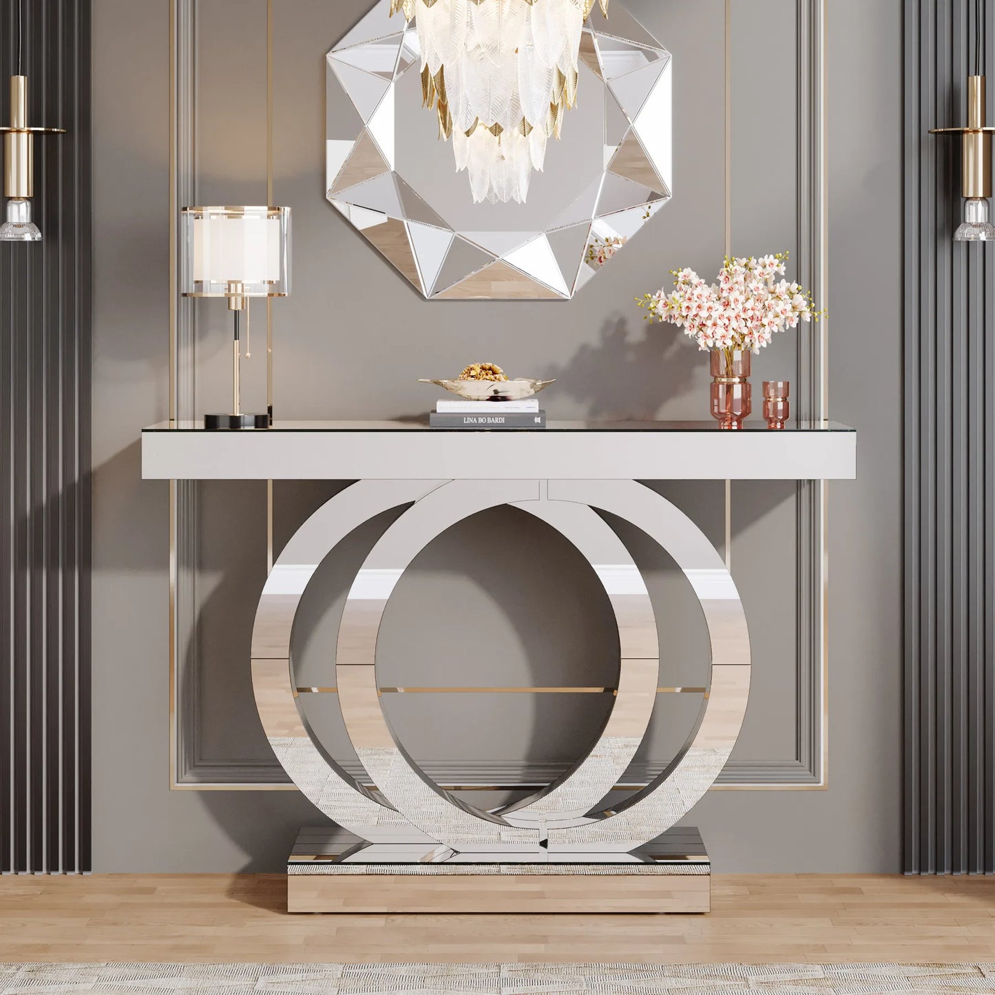 Tribesigns Mirrored Console Table For Modern Entryway
