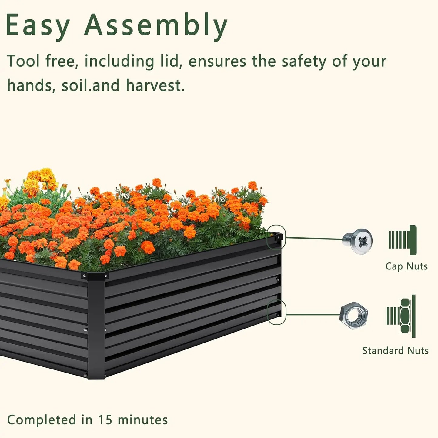 Galvanized Raised Garden Bed Kit For Vegetables And Flowers