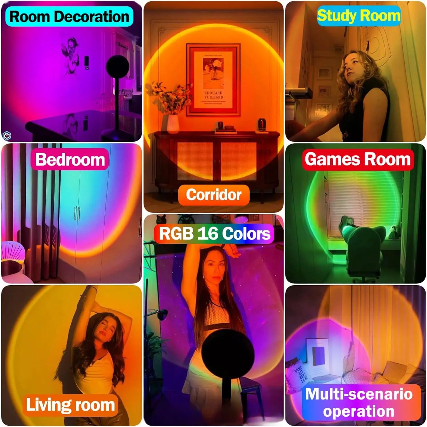 Sunset Projection Lamp With 360 Degree Rotation Modes