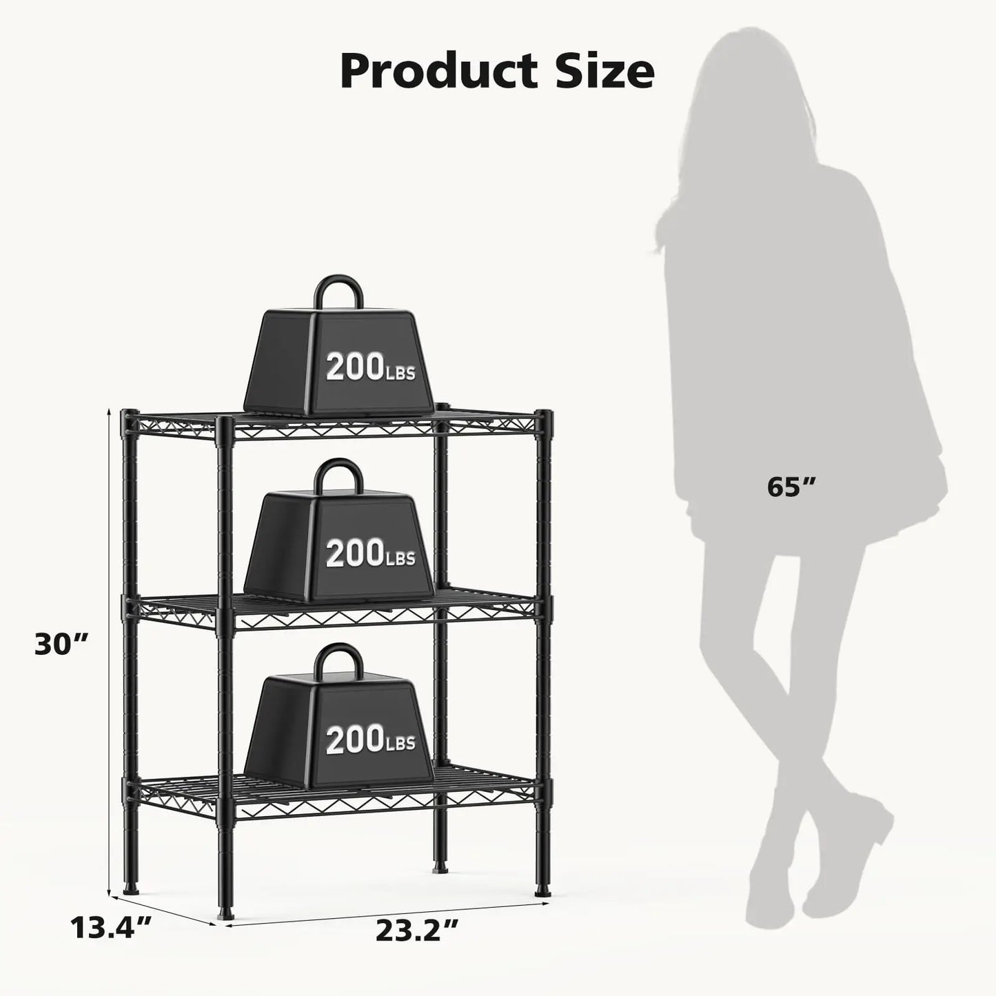 JHK 3-5 Tier Metal Wire Storage Shelves Heavy Duty Organizer