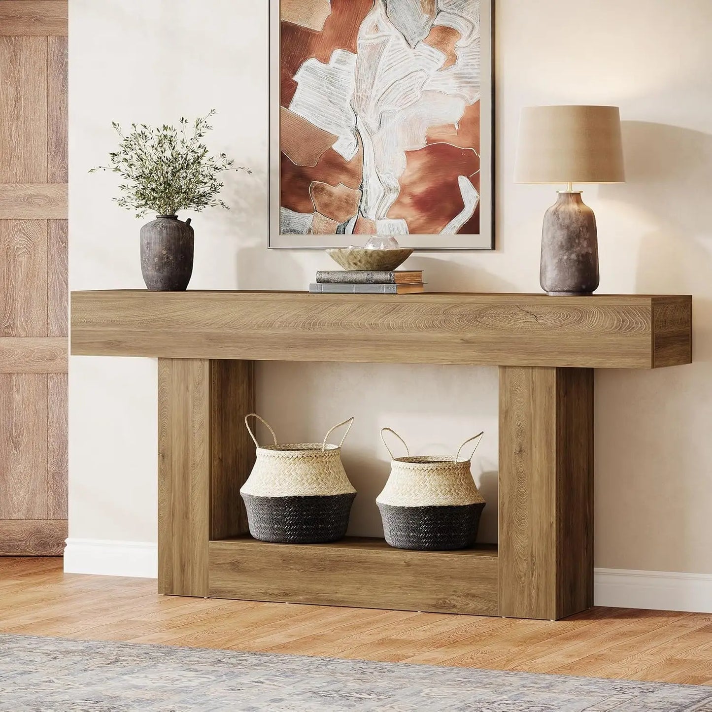 Tribesigns Farmhouse Console Table Two Tier Entryway
