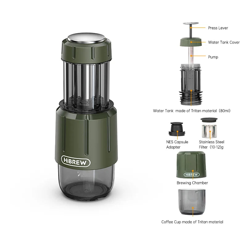 HiBREW 2 In 1 Portable Coffee Espresso Maker H4D Capsule