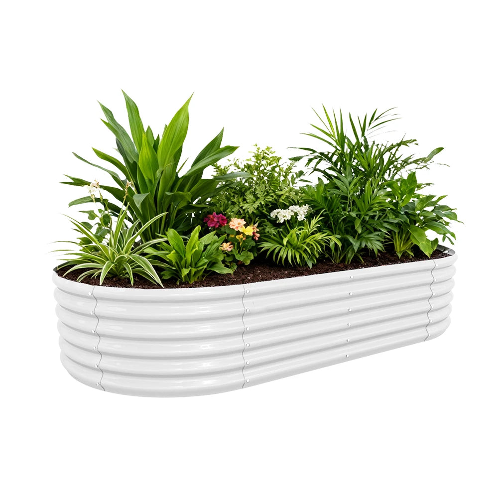 Tramull Galvanized Raised Garden Planter Box for Vegetables and Herbs