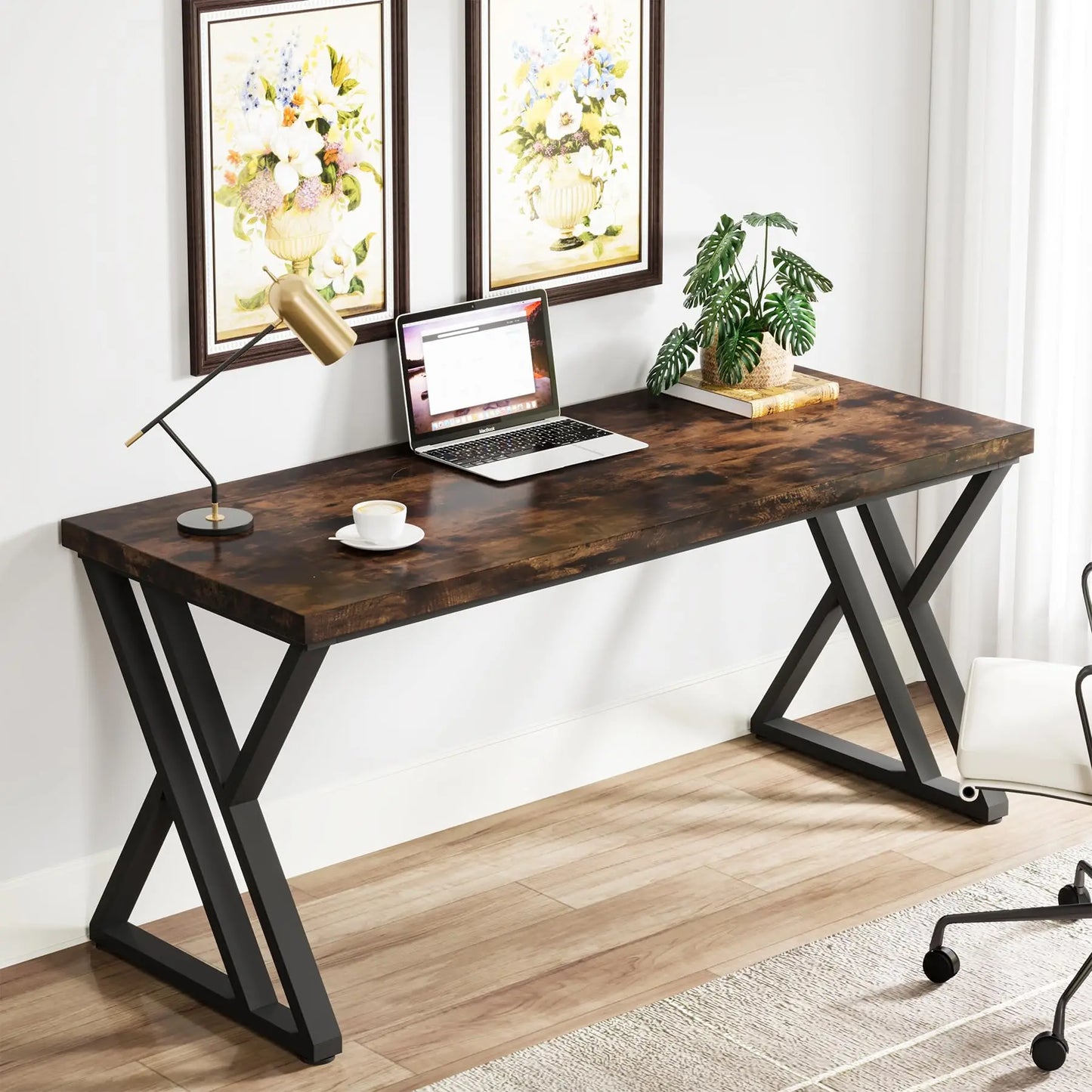 Tribesigns Writing Computer Desk With Z Shaped Metal Legs
