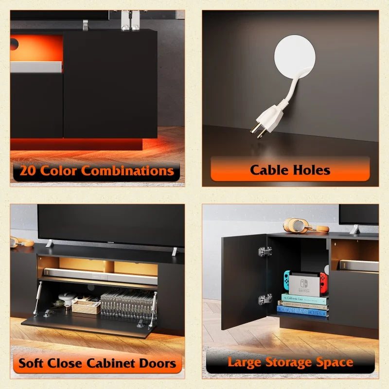 GALAXHERO TV Stand Modern Entertainment Center With Ample Storage
