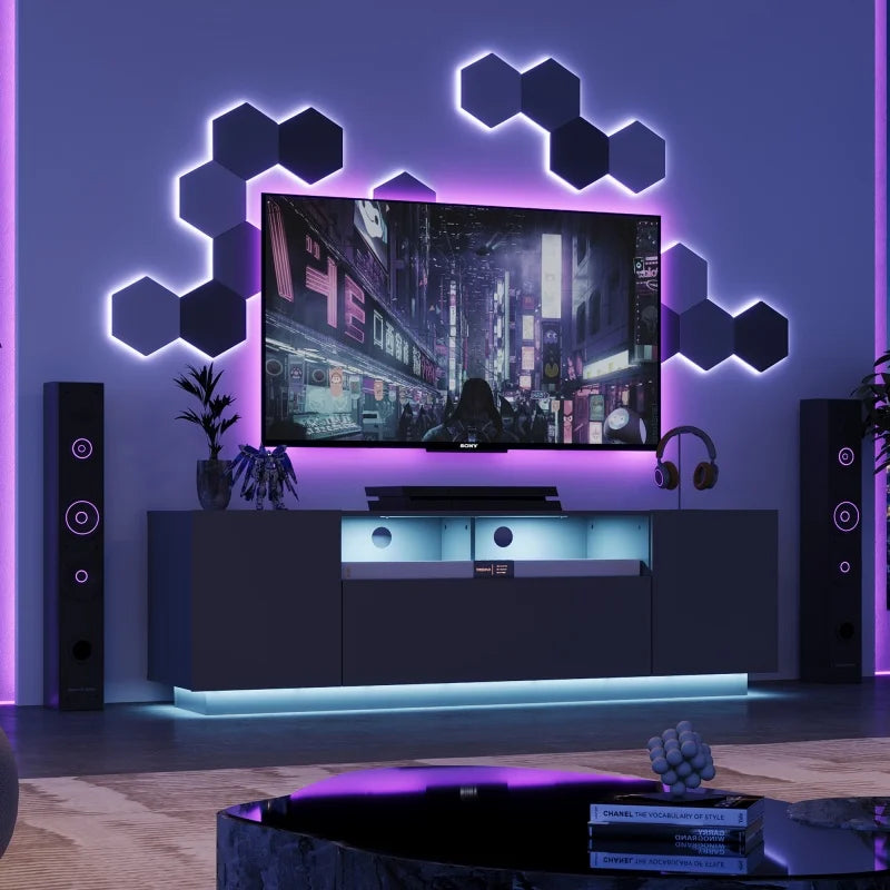 GALAXHERO TV Stand Modern Entertainment Center With Ample Storage