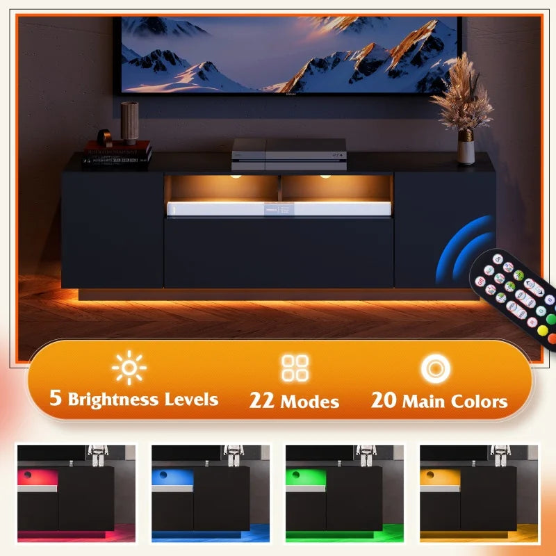 GALAXHERO TV Stand Modern Entertainment Center With Ample Storage