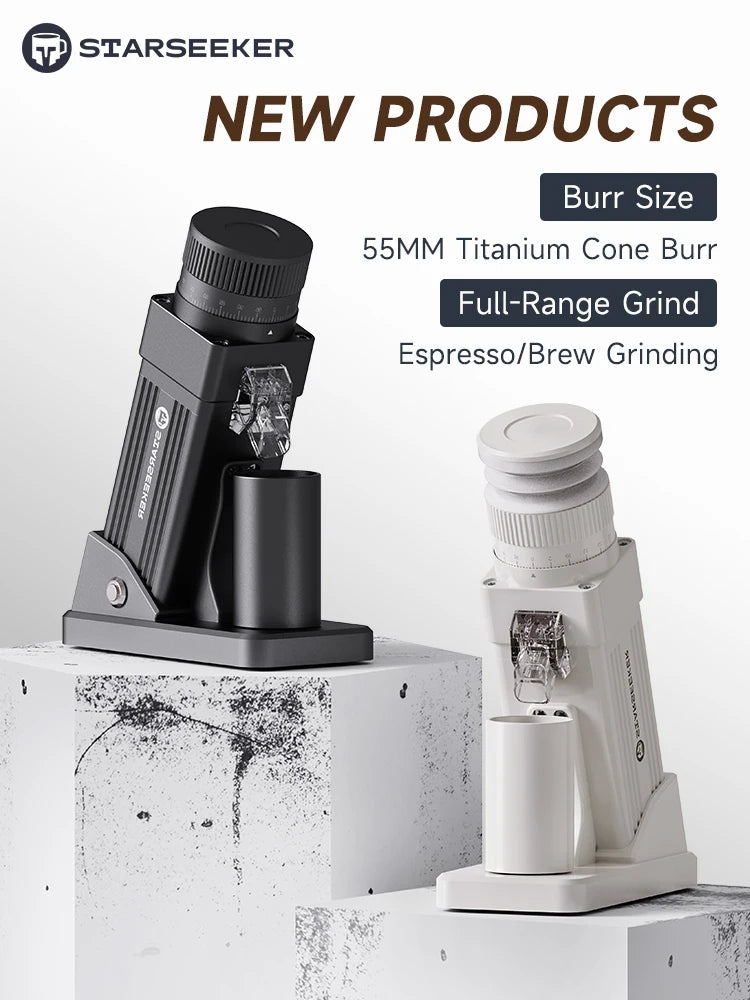 Starseeker E55Pro Electric Conical Burr Coffee Grinder With Stepless Fineness