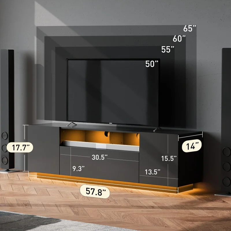 GALAXHERO TV Stand Modern Entertainment Center With Ample Storage