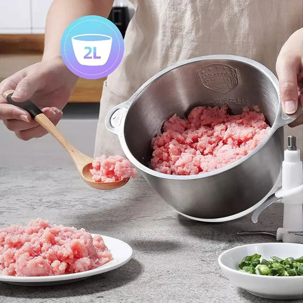 Biolomix Two Speed 500W Stainless Steel Chopper Meat Grinder Mincer