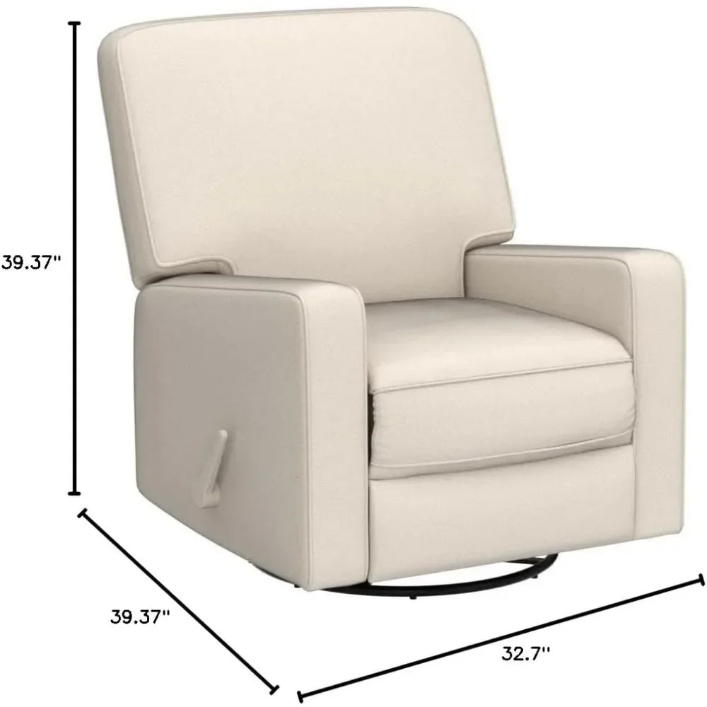 Swivel Rocker Recliner Chair Leather Upholstered for Living Room