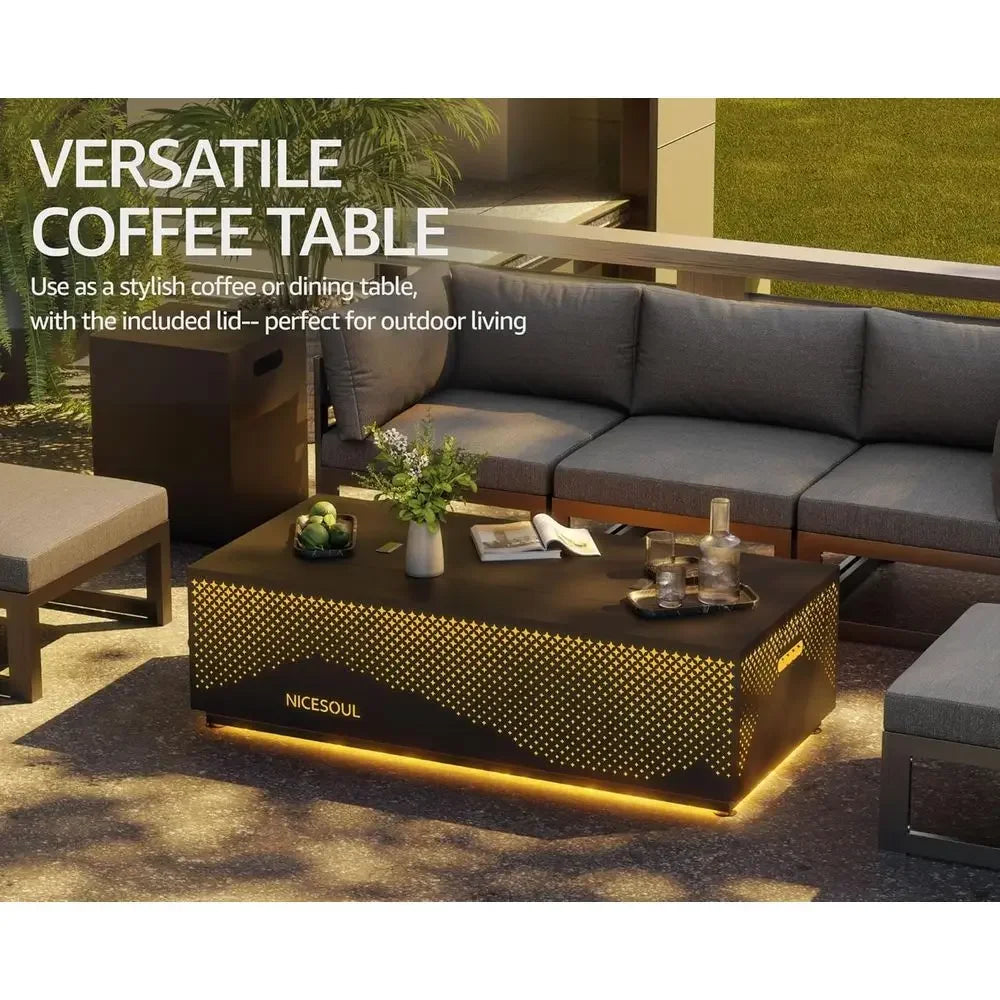 Outdoor Fire Pit Table CSA Certified Hidden Tank 50000 BTU