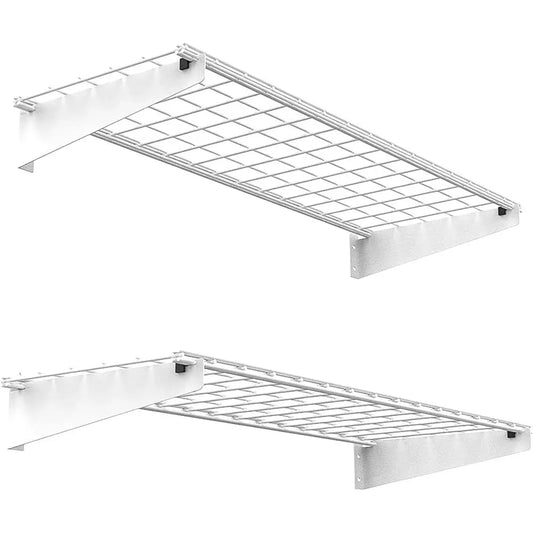 Heavy Duty Garage Wall Shelves 2 Pack Adjustable Storage Rack