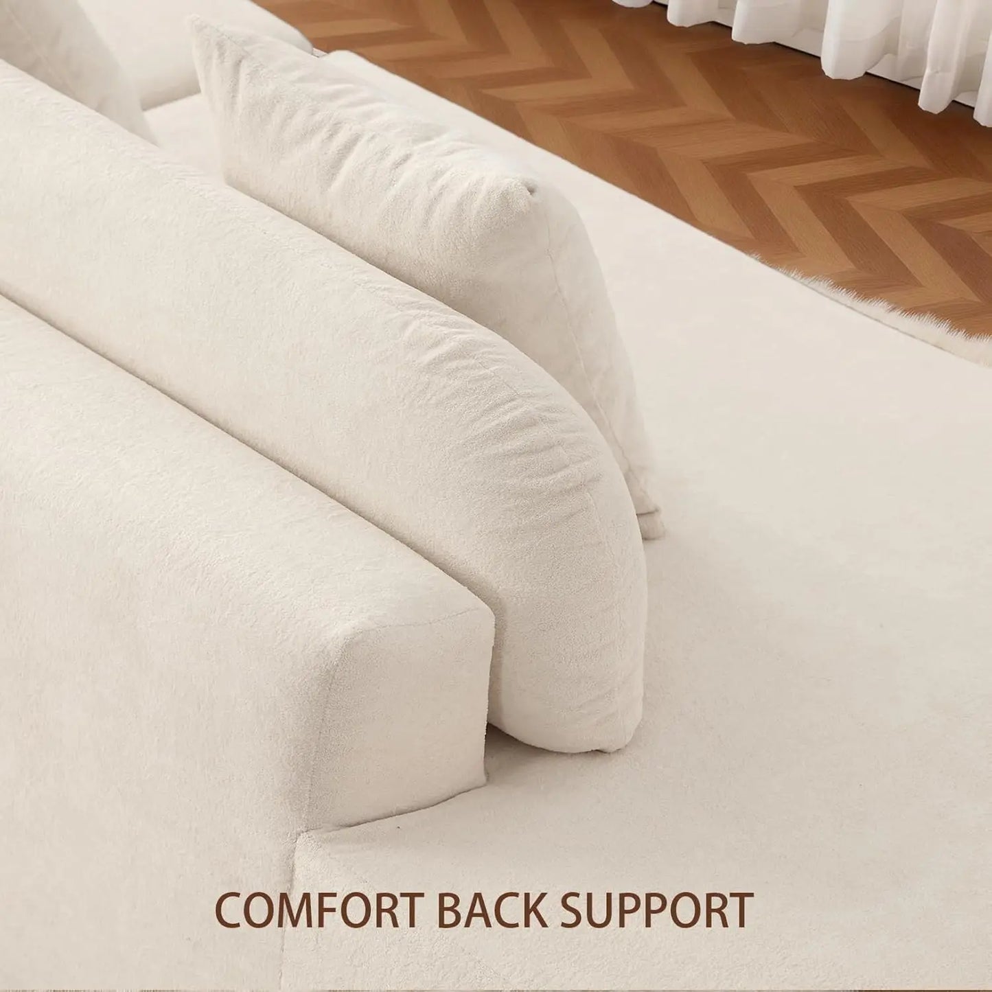 Boneless Sectional Sofa Modern Curved Cloud Couch Living Room