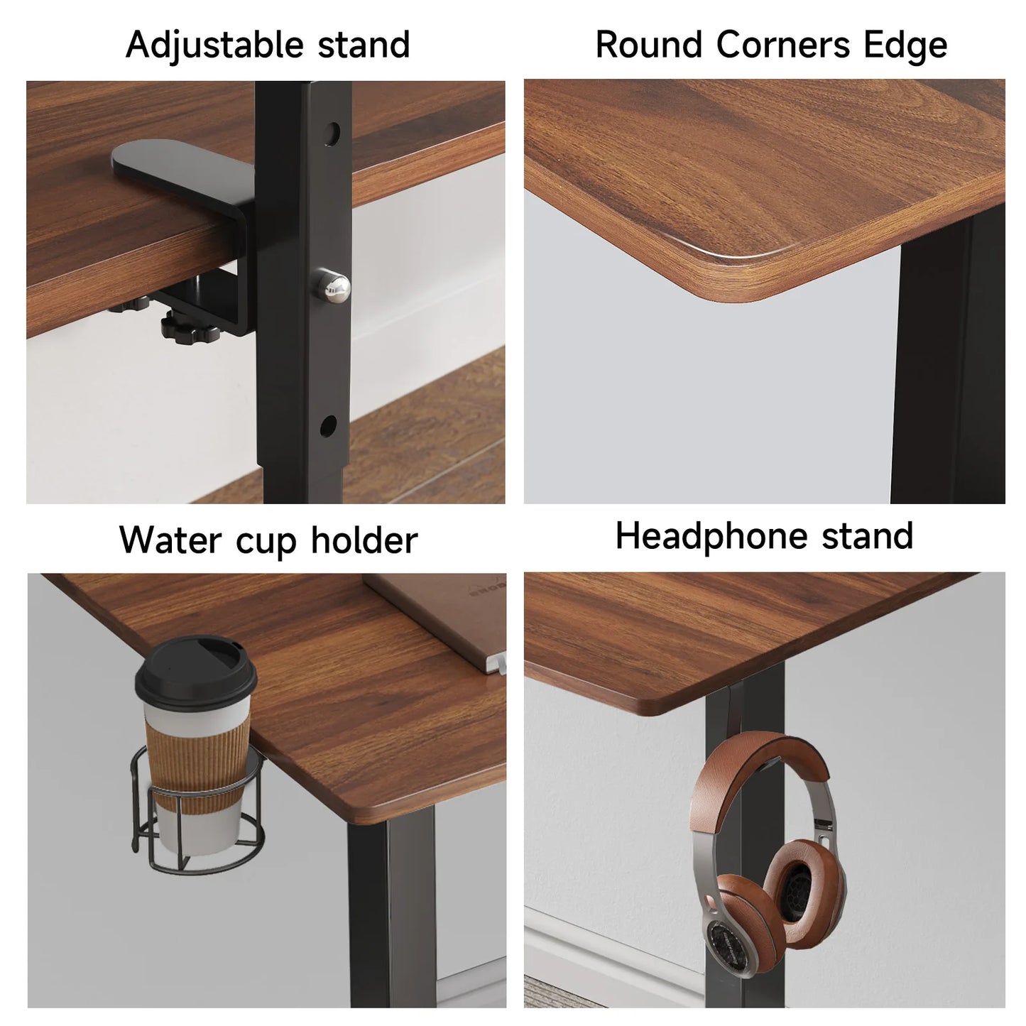 ONBRILL Standing Desk Electric Height Adjustable With Monitor Shelves