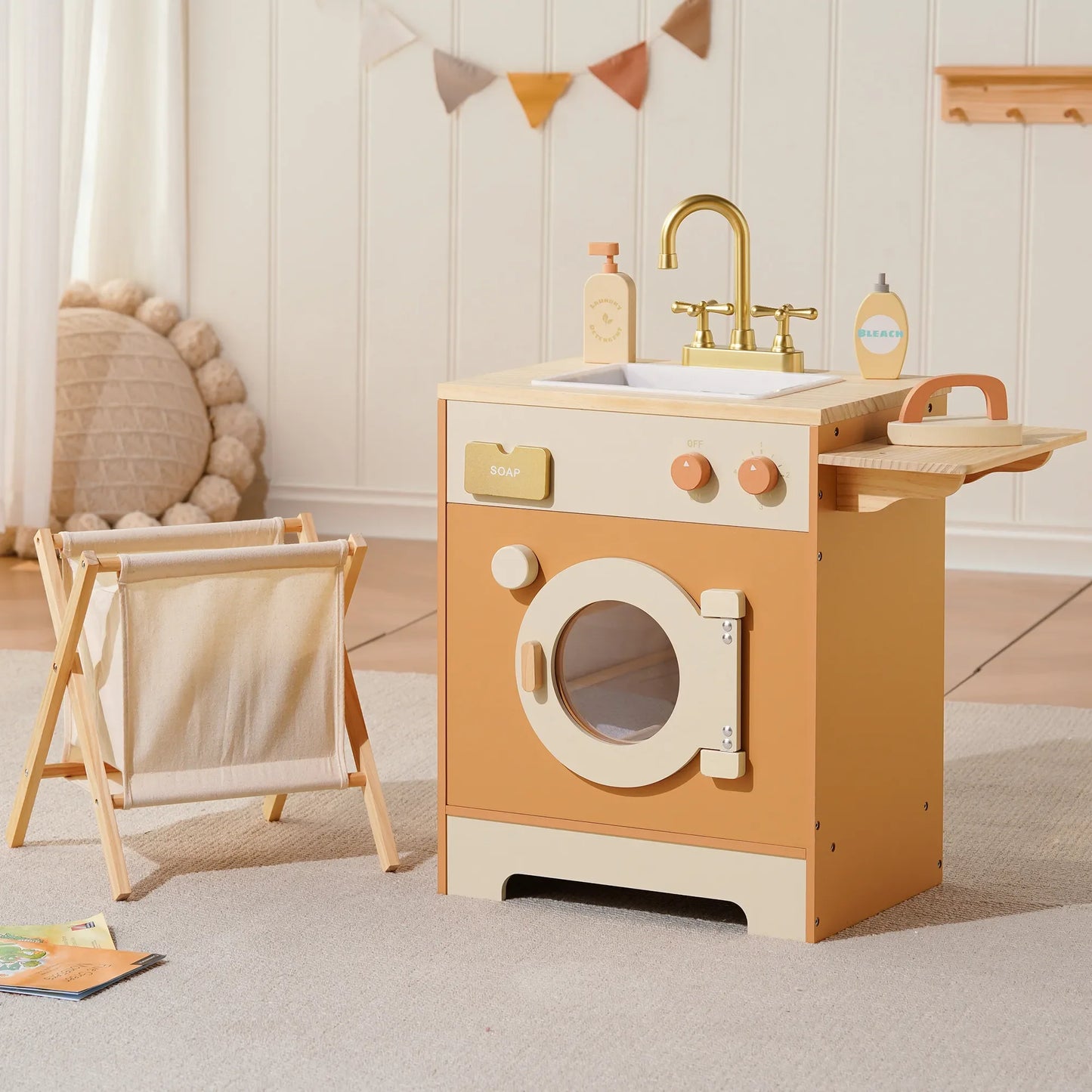 Robotime Wooden Kitchen Playset With Washing Machine And Dishwasher