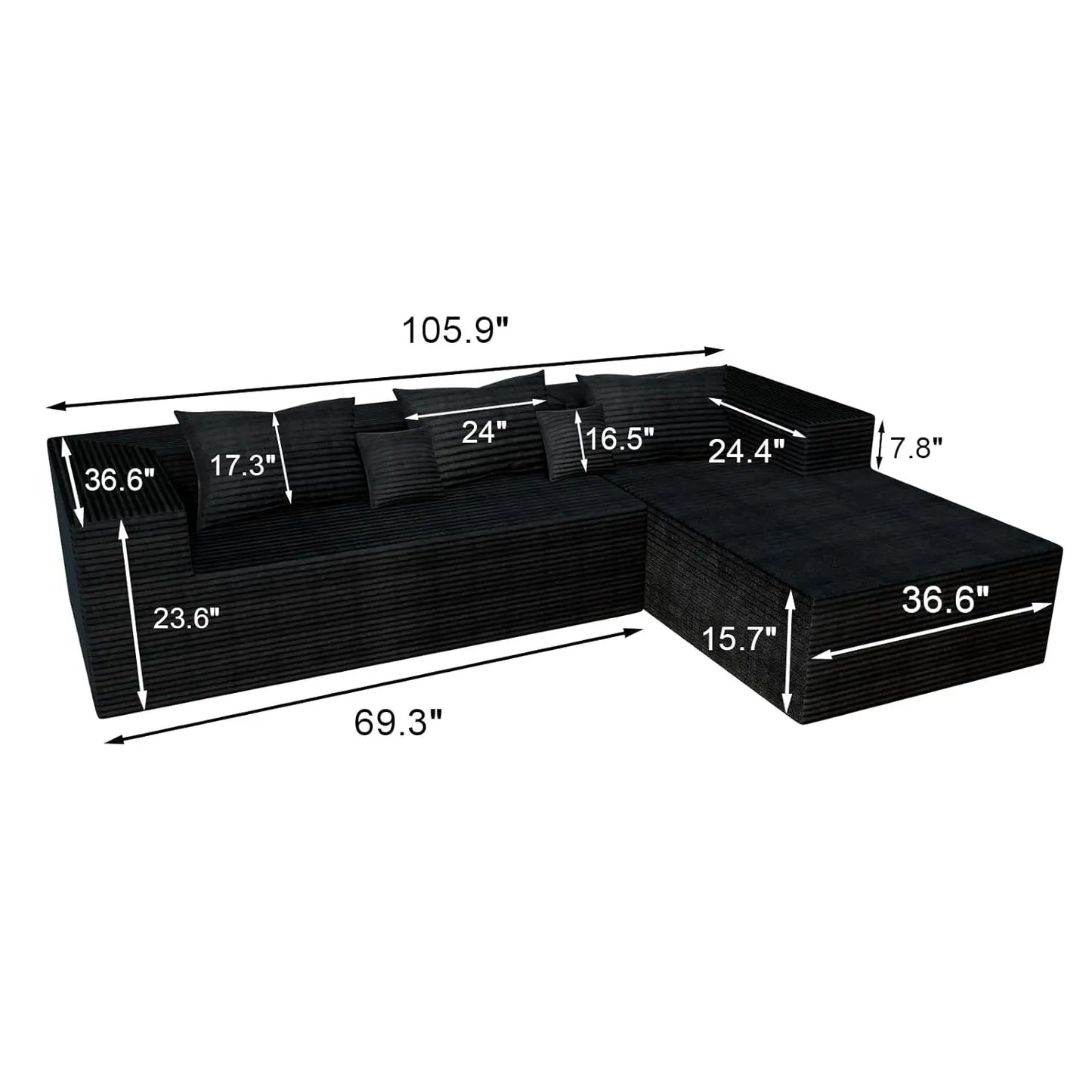 Cloud Couch L Shaped Sectional Sofa Memory Foam Modular Upholstered
