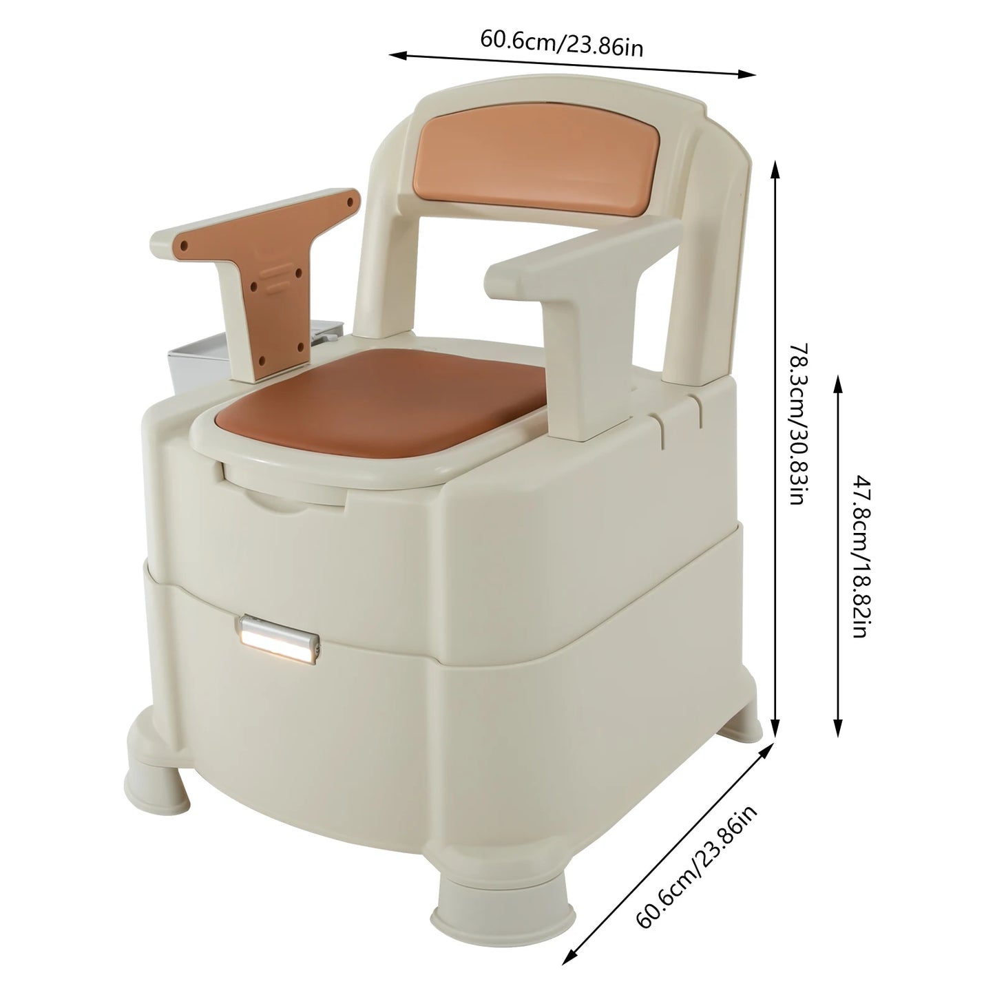 Bedside Portable Toilet With Sensor Night Light And 200kg Load