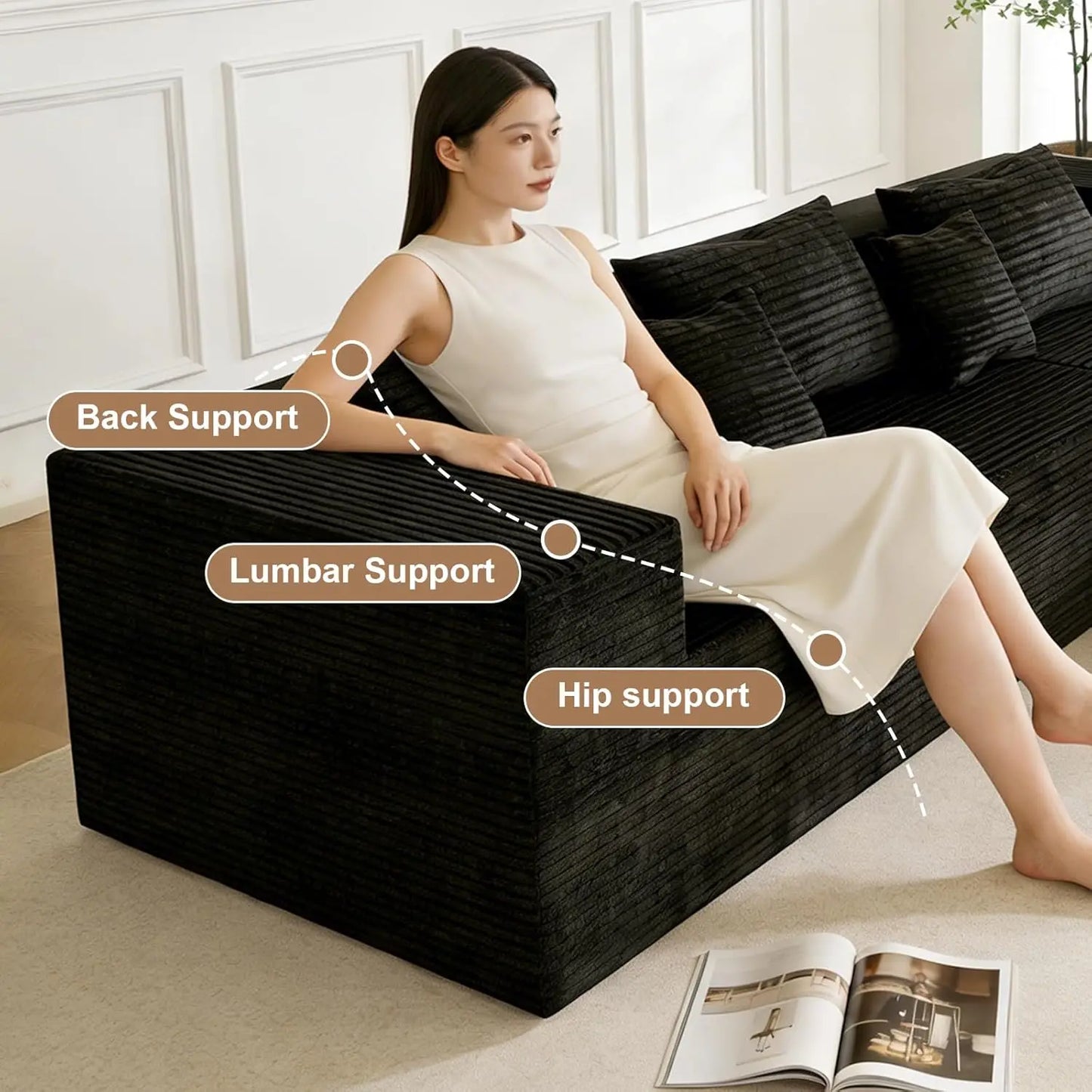Cloud Couch L Shaped Sectional Sofa Memory Foam Modular Upholstered