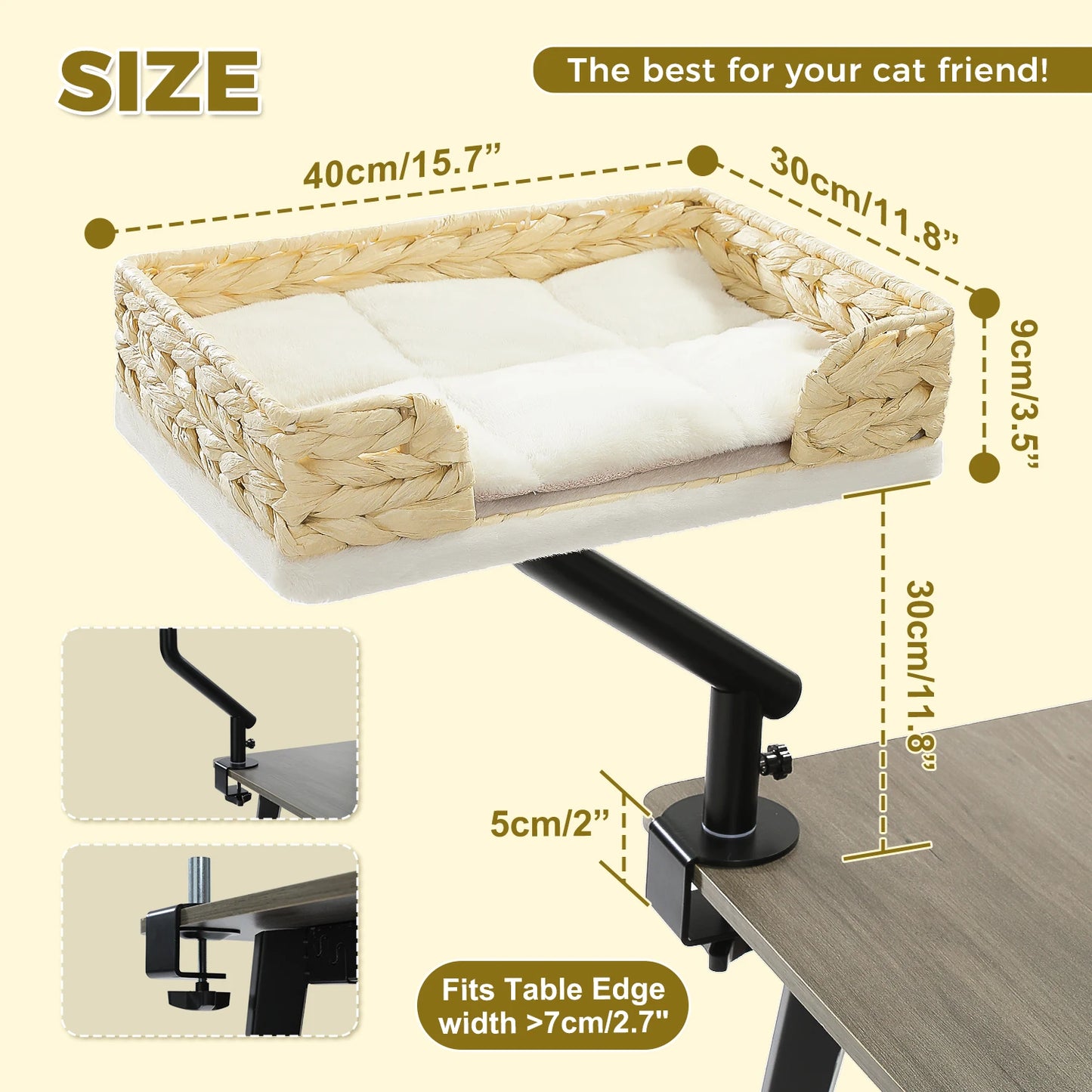 PAWZ Road Cat Desk Bed 360 Rotatable Stand for Indoor Cats