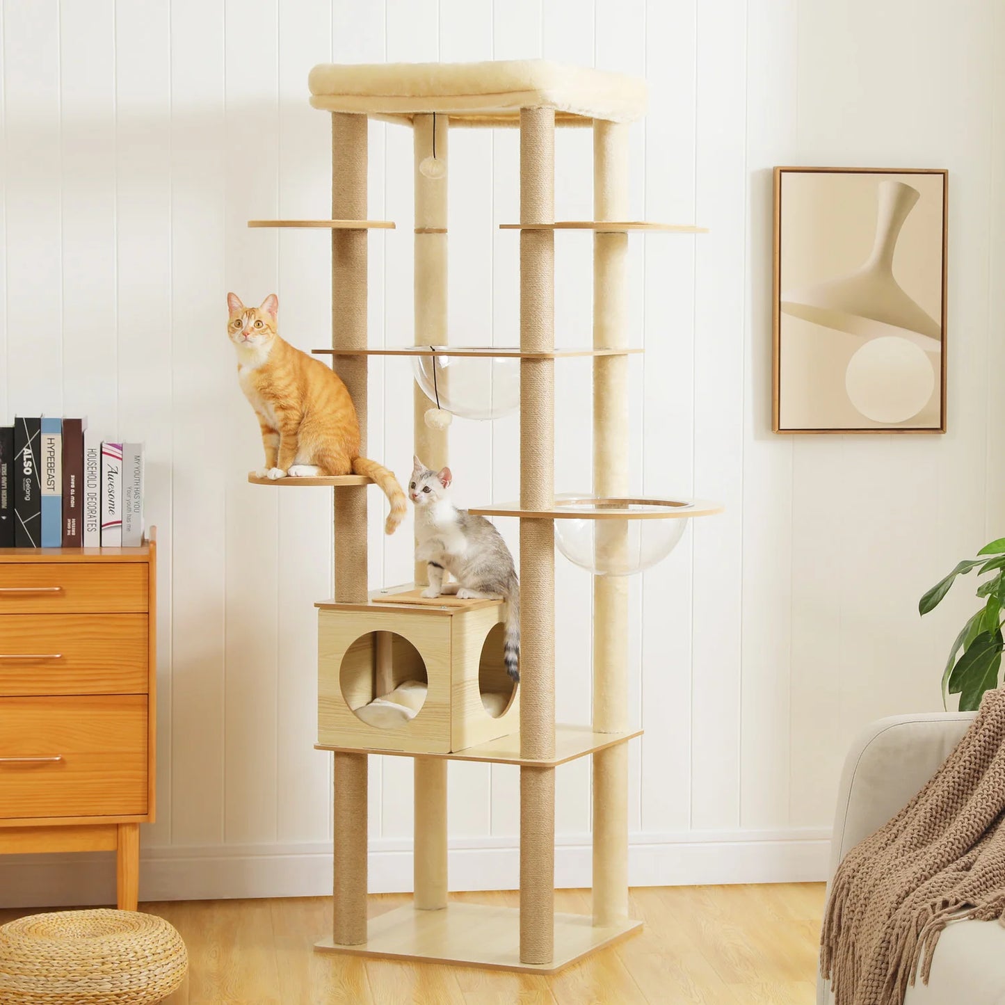 PAWZ Road Multi Level Cat Tree Indoor Wood Cat Tower
