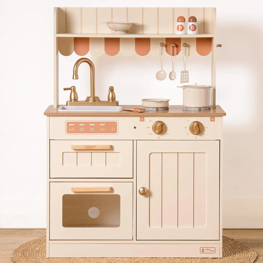 Robotime Robud Play Kitchen Wooden Kids Playset With Realistic Sink