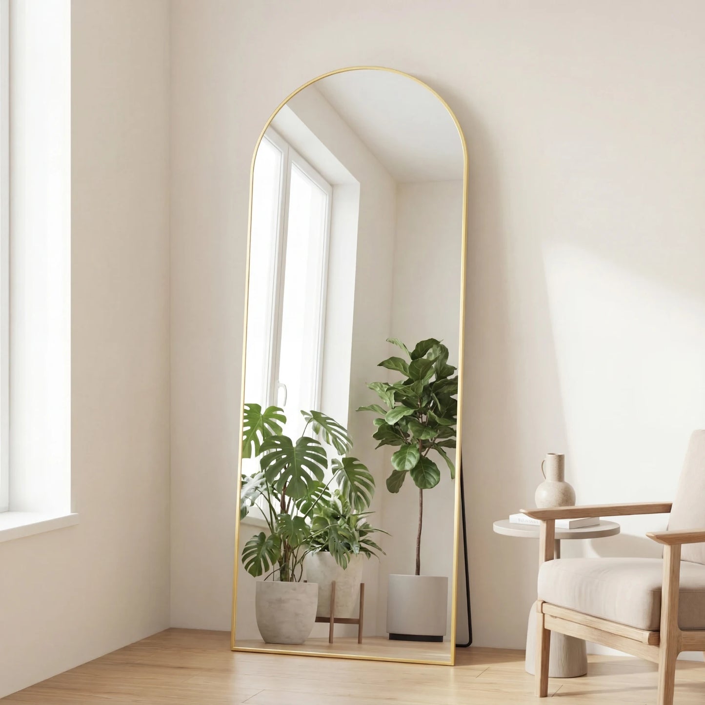 JHK Floor Mirror with Aluminum Alloy Frame 65"x24" Full Length Mirror with Stand Body Wall-Mounted Mirrors For Bedroom Bathroom