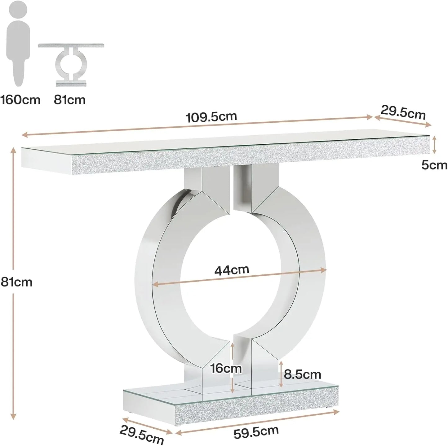 Tribesigns Mirrored Console Table For Modern Entryway