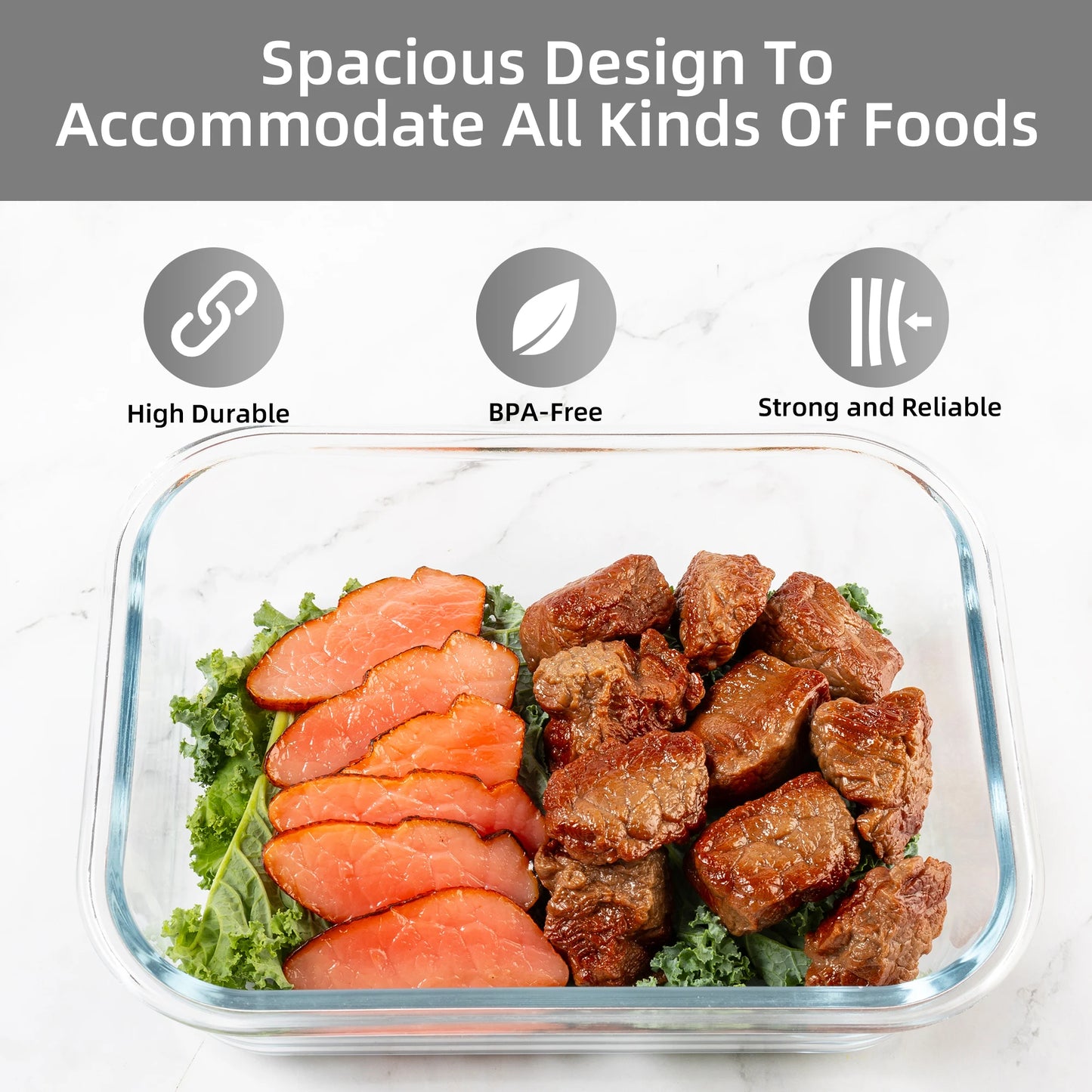 16 Piece Glass Food Storage Containers BPA Free Airtight Lids