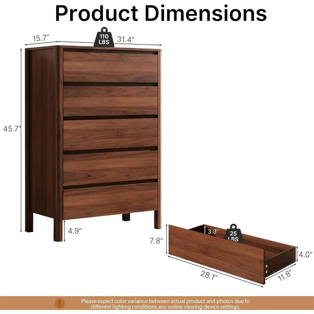 Space Saving Tall Wooden Storage Chest With Hidden Handles