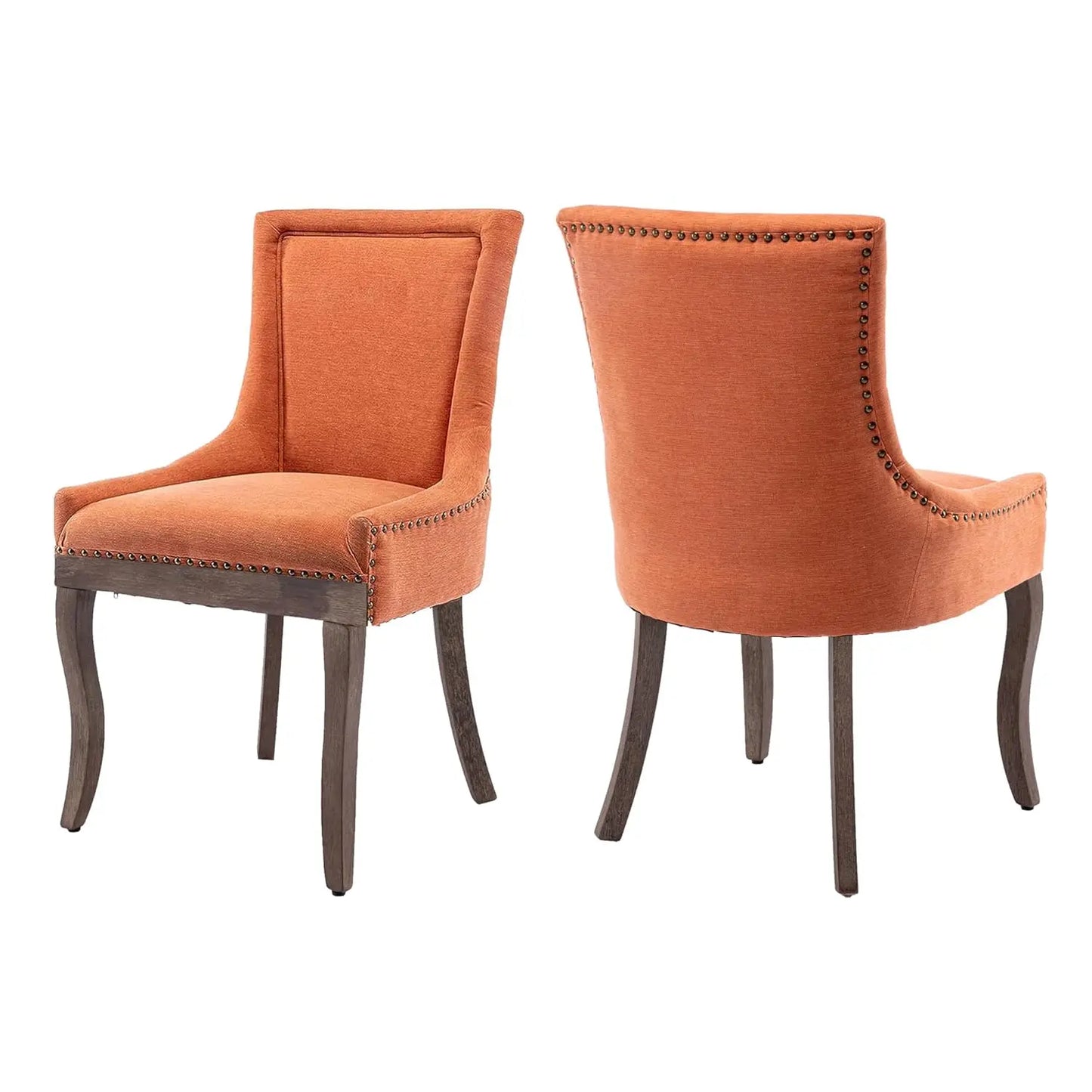 Upholstered Dining Chairs Set Of 2 Nailhead Trim Padded