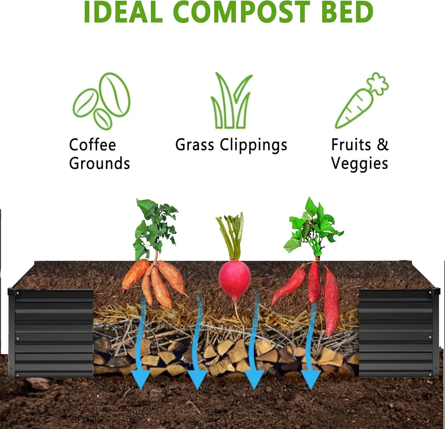 Galvanized Raised Garden Bed Kit For Vegetables And Flowers