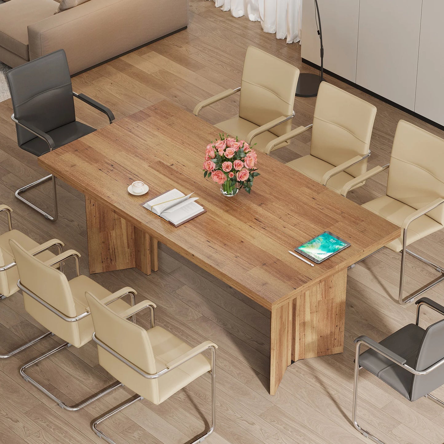 Tribesigns Executive Desk for Home Office Vintage Farmhouse Tabletop