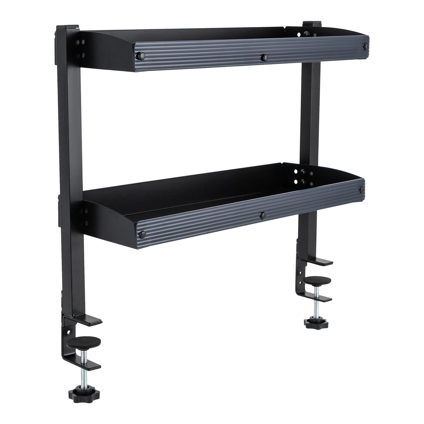 Clamp-On Desk Shelf 2-Tier Above Or Under Table Corner Organizer