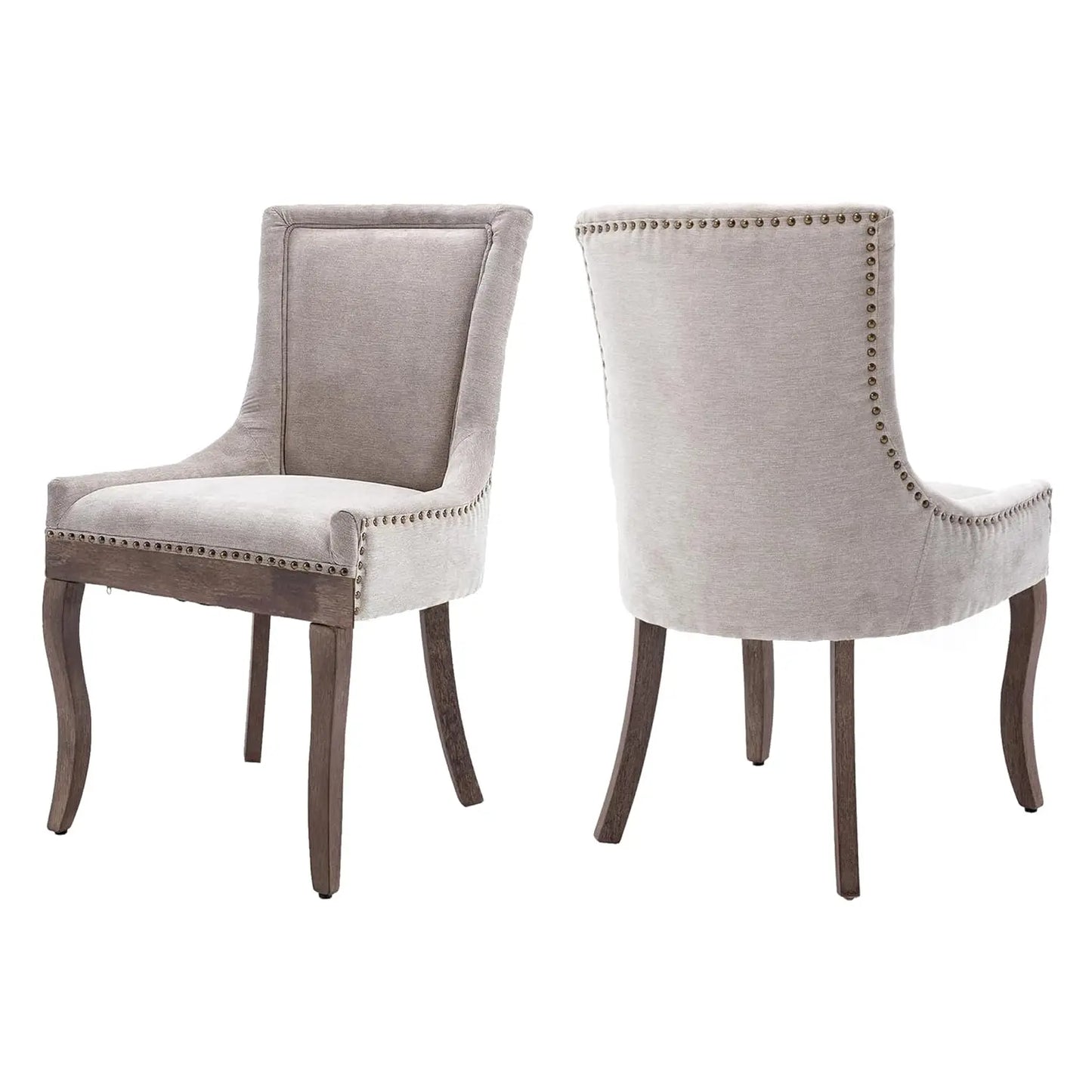 Upholstered Dining Chairs Set Of 2 Nailhead Trim Padded