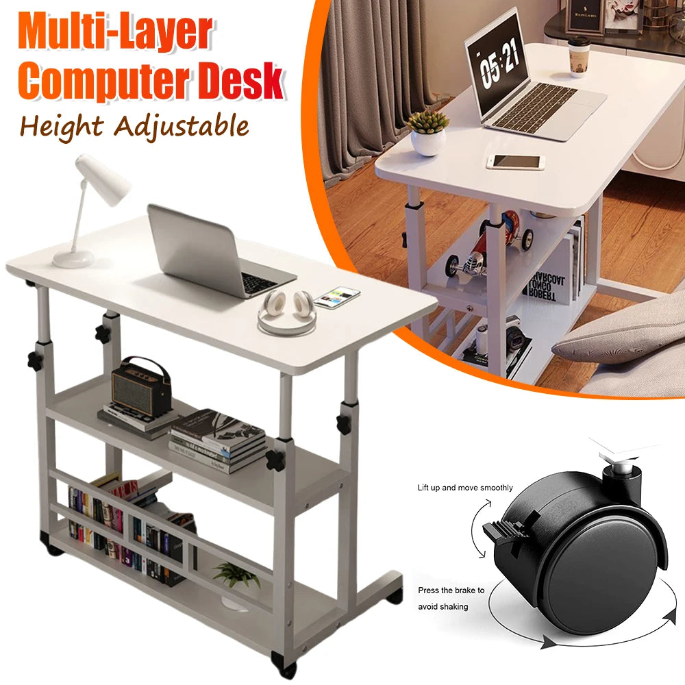 APWIKOGER Multi Layer Height Adjustable Wooden Standing Desk Workstation