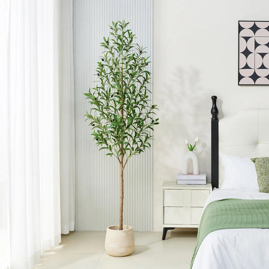 Indoor Artificial Olive Tree With Real Wood Trunk For Home Decor