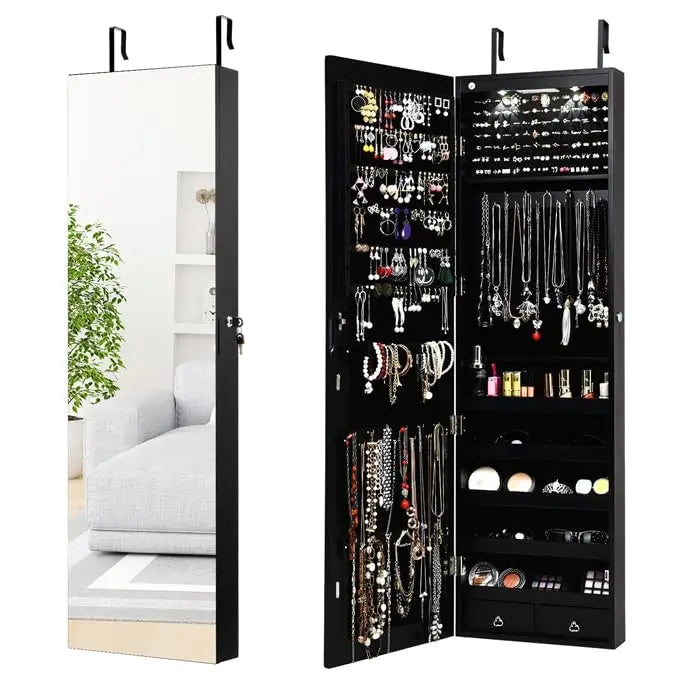 XIAOLANG Moccha Wall Mounted Jewelry Armoire With LED Lights