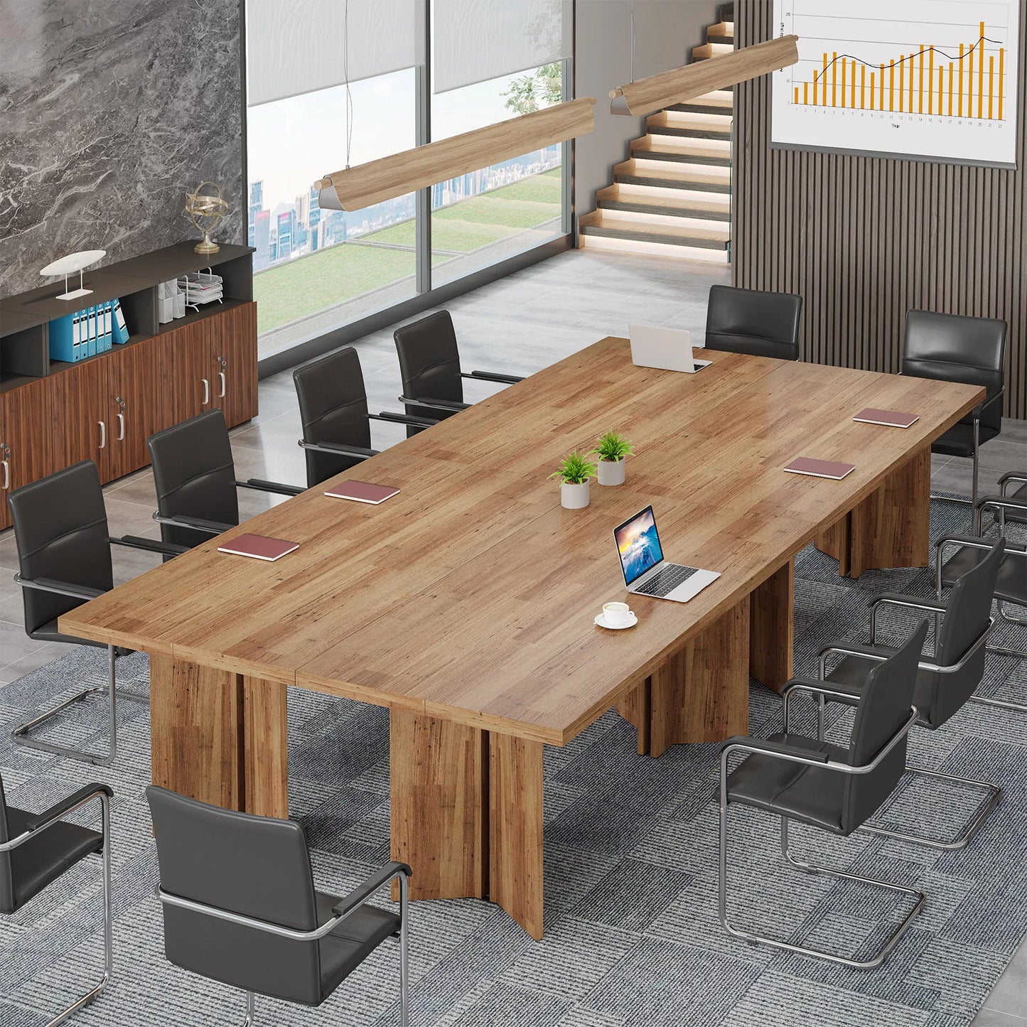 Tribesigns Executive Desk for Home Office Vintage Farmhouse Tabletop