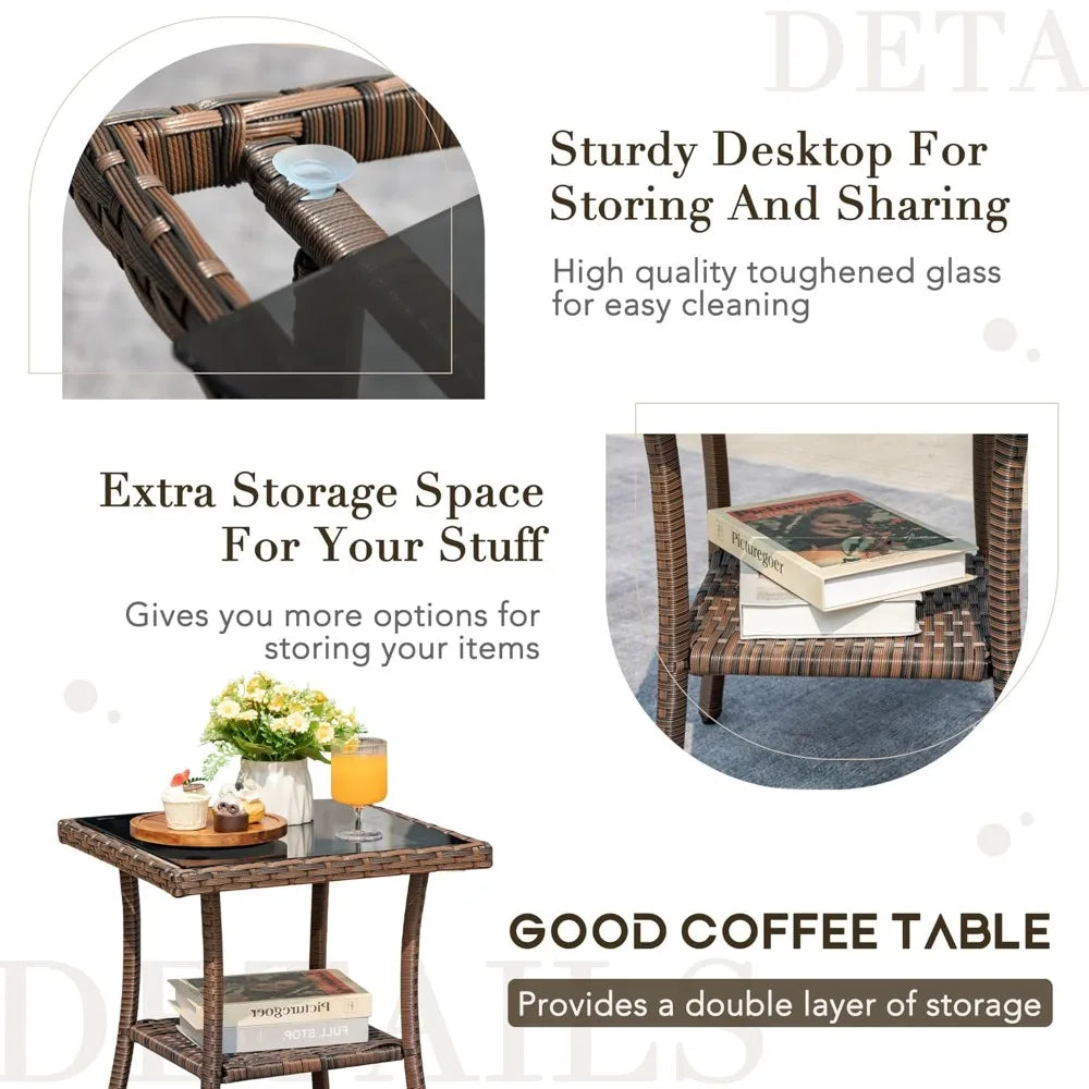 Outdoor Rocking Chairs 3 Piece Patio Set With Cushions