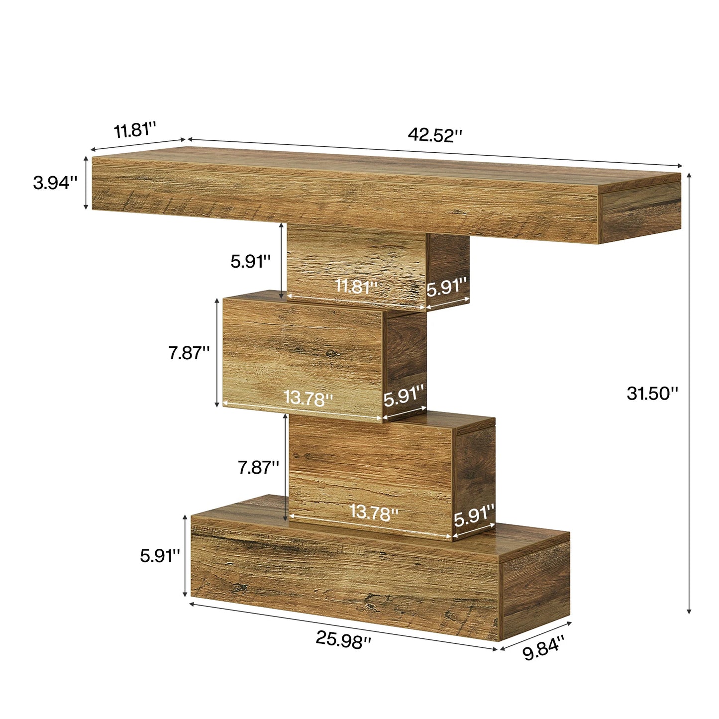 Tribesigns Farmhouse Console Table With Geometric Base Industrial
