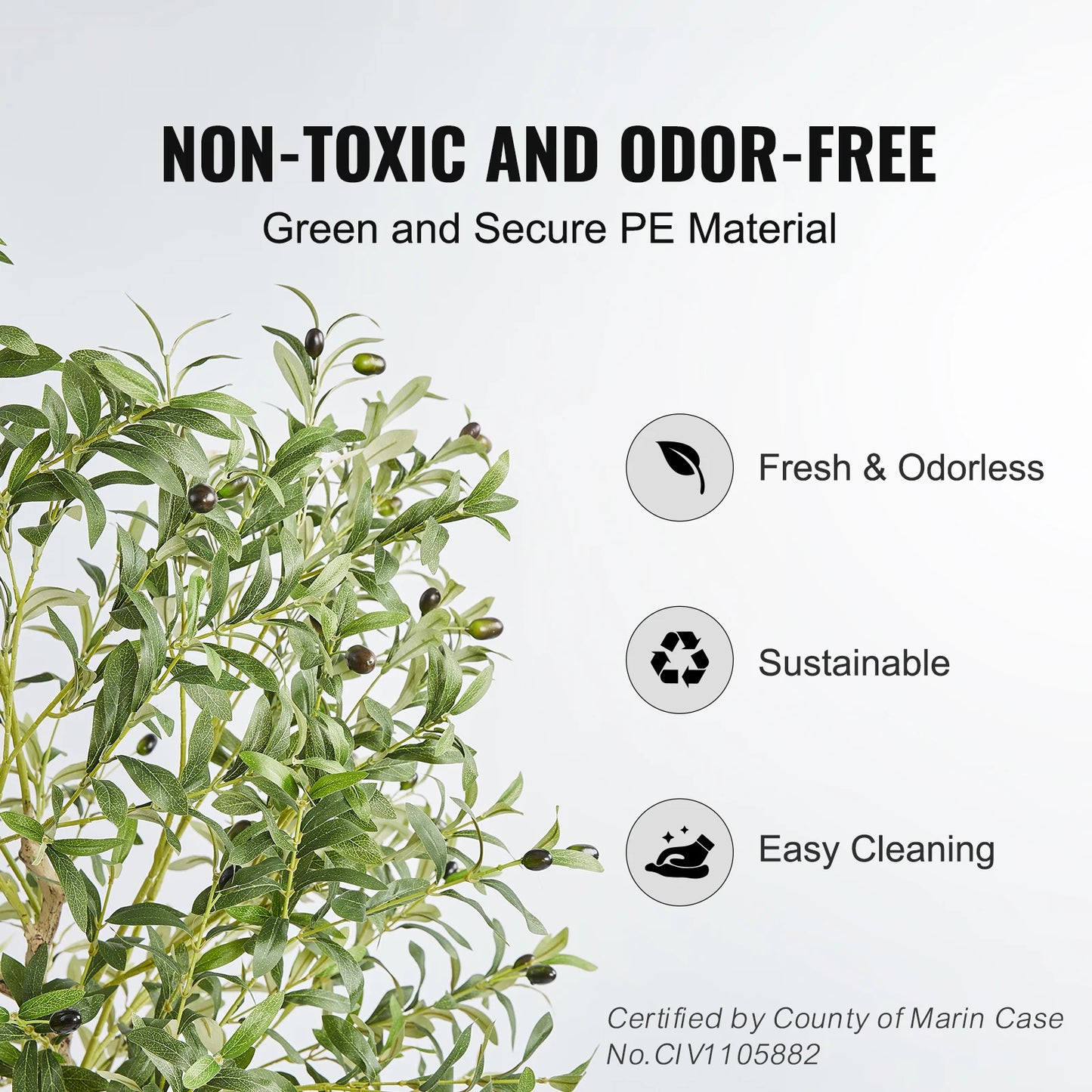 SucceBuy Artificial Olive Tree Tall Faux Plant Anti Tip Tilt Protection