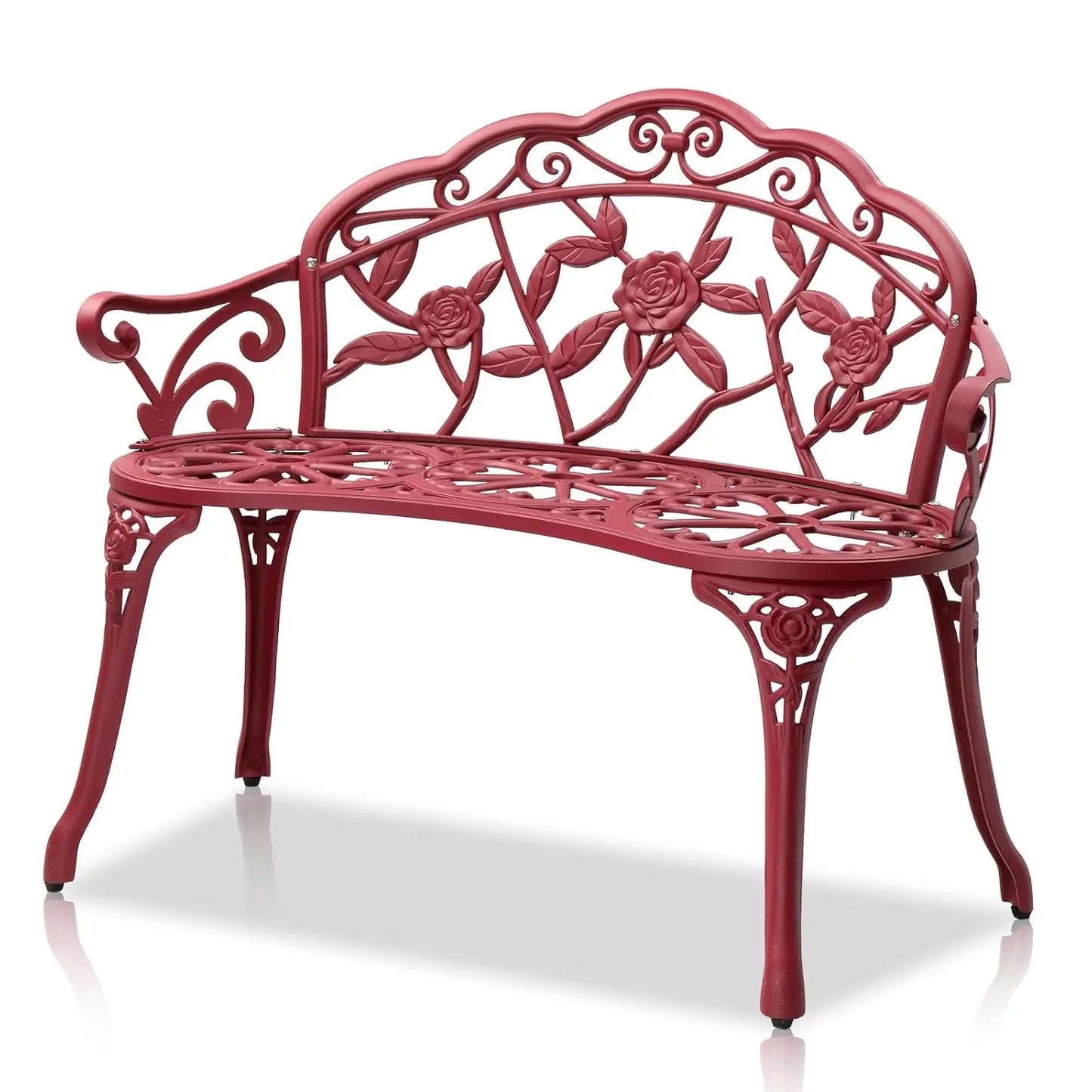 Antique Style Cast Iron Rose Bench For Outdoor Patio