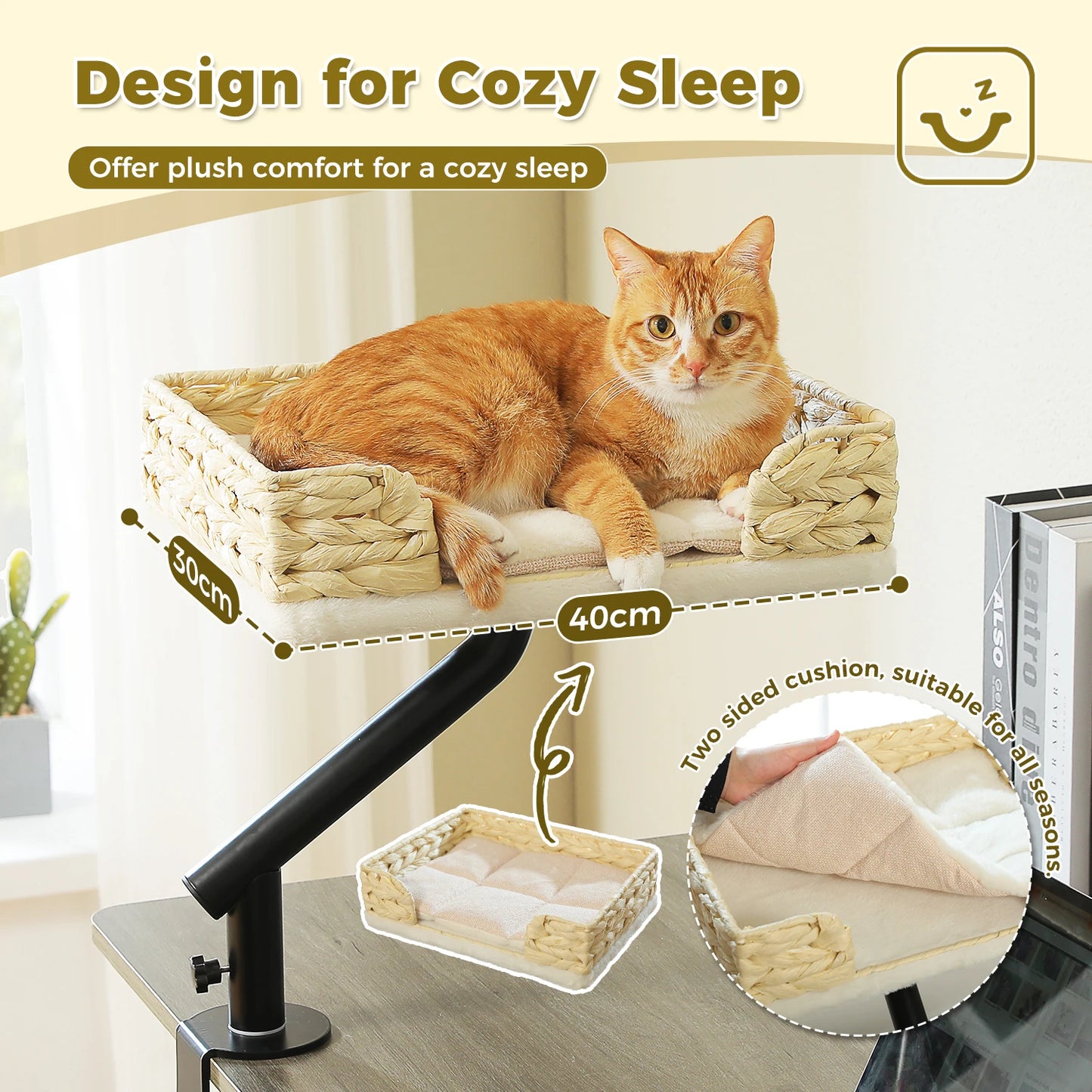 PAWZ Road Cat Desk Bed 360 Rotatable Stand for Indoor Cats