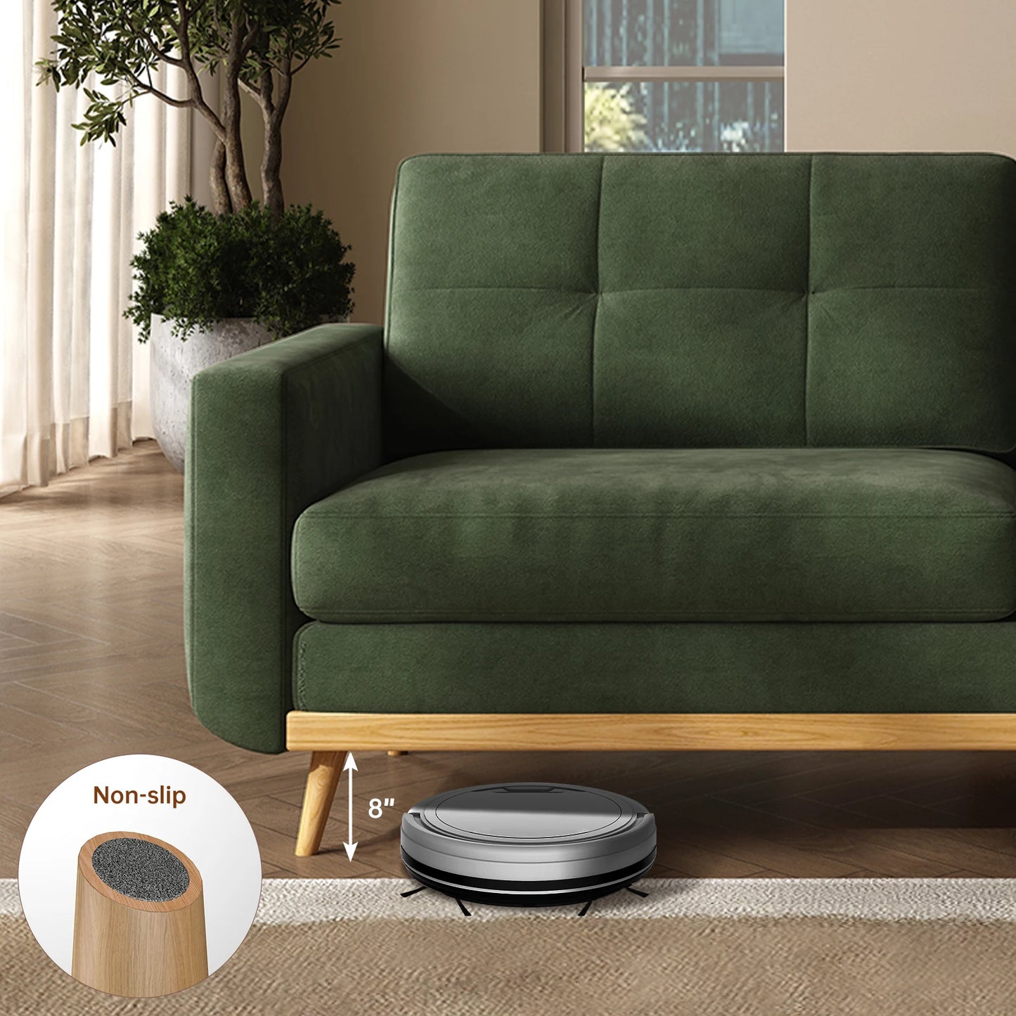 QWCCN Mid Century Modern Loveseat Sofa With Wooden Legs