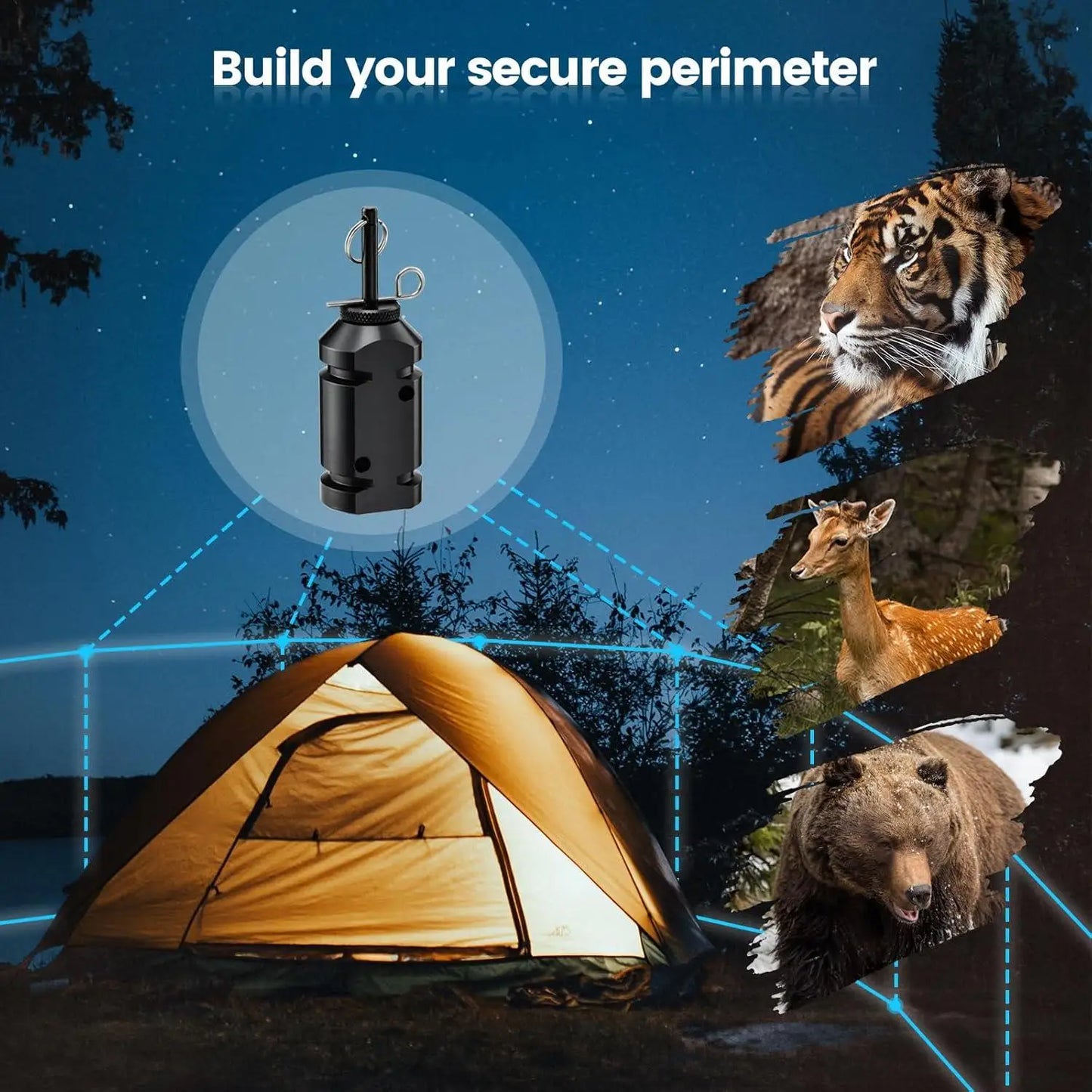 3-Pack Perimeter Trip Alarm Bear Deterrent System For Camping