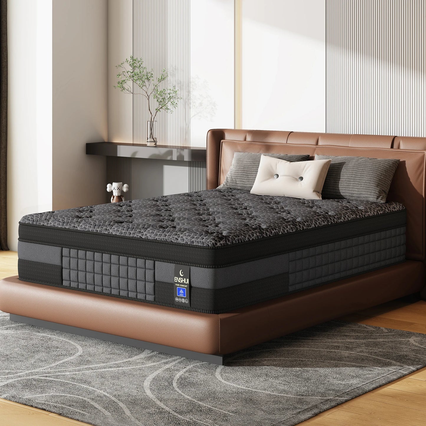 NONECN Gel Memory Foam Mattress Cooling for Back Pain Relief